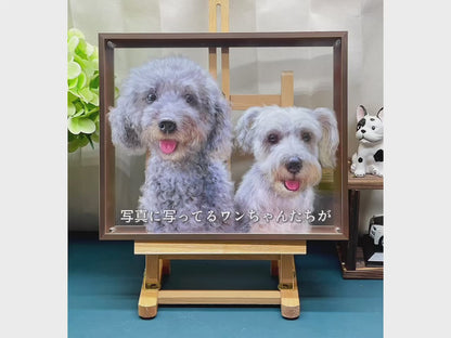 ペット似顔絵　アクリル画【6層】2匹
